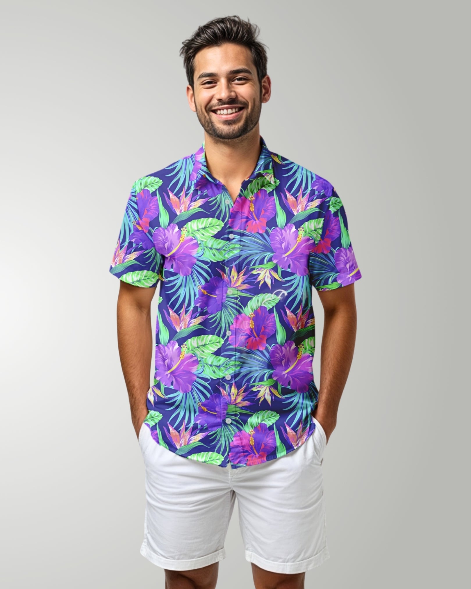 Mens Hawaiian Shirt - Purple Paradise