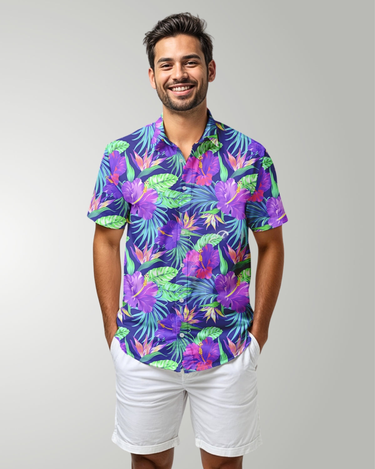 Mens Hawaiian Shirt - Purple Paradise