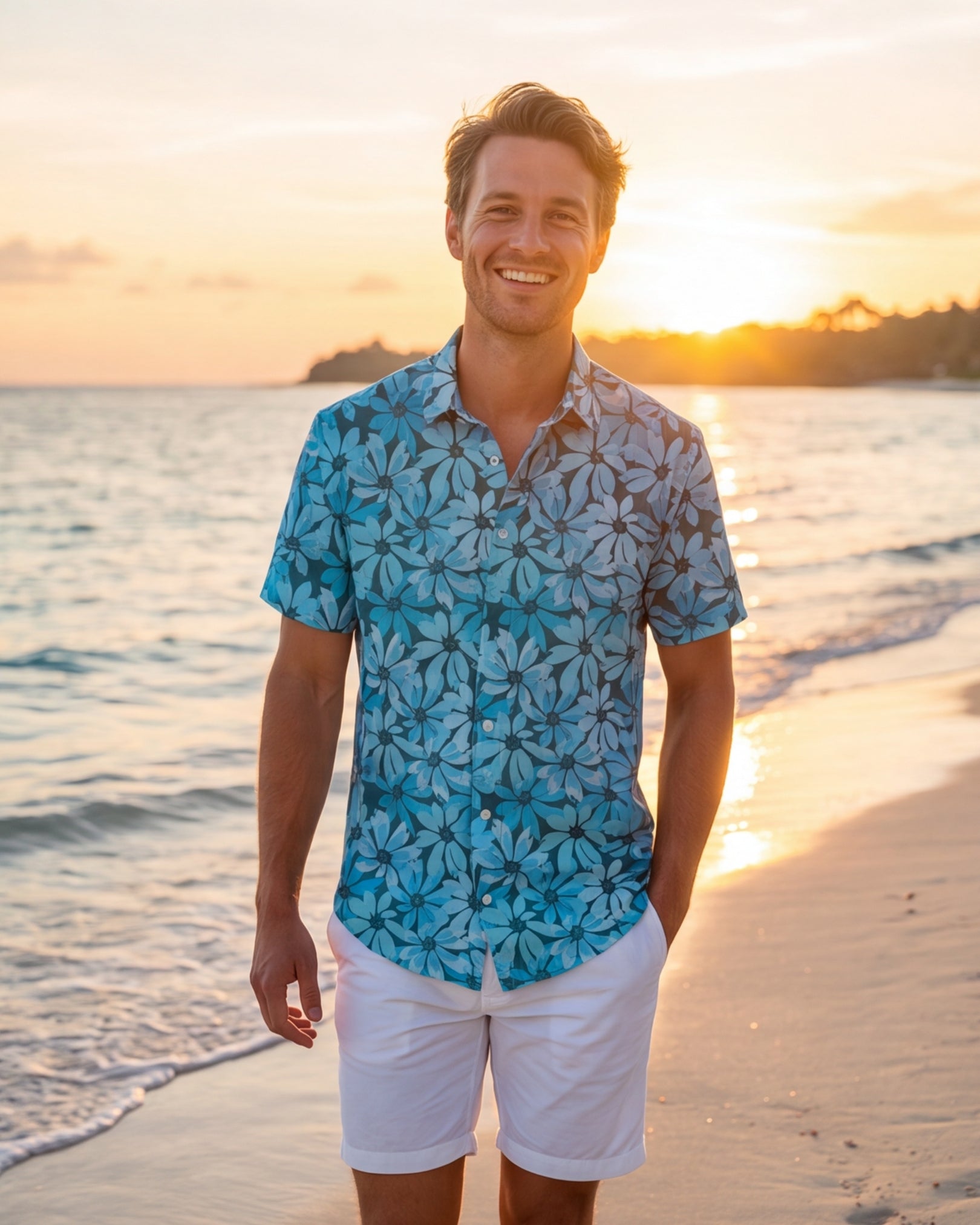 Mens Hawaiian Shirt - Seaside Sonata