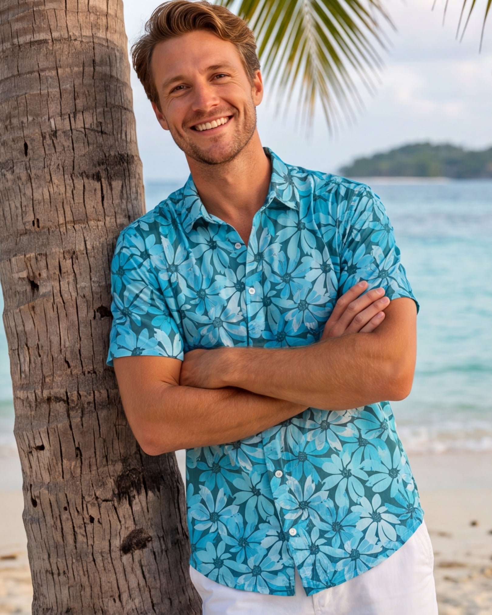Mens Hawaiian Shirt - Seaside Sonata
