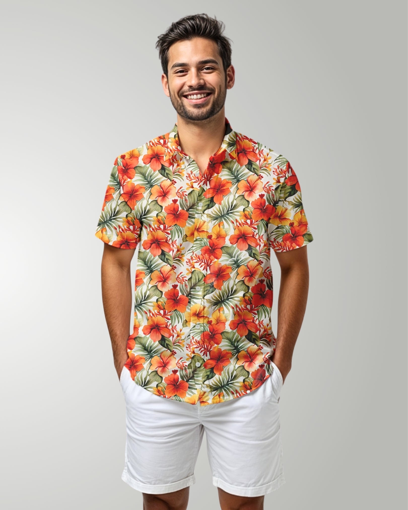 Mens Hawaiian Shirt - Sunset Bloom