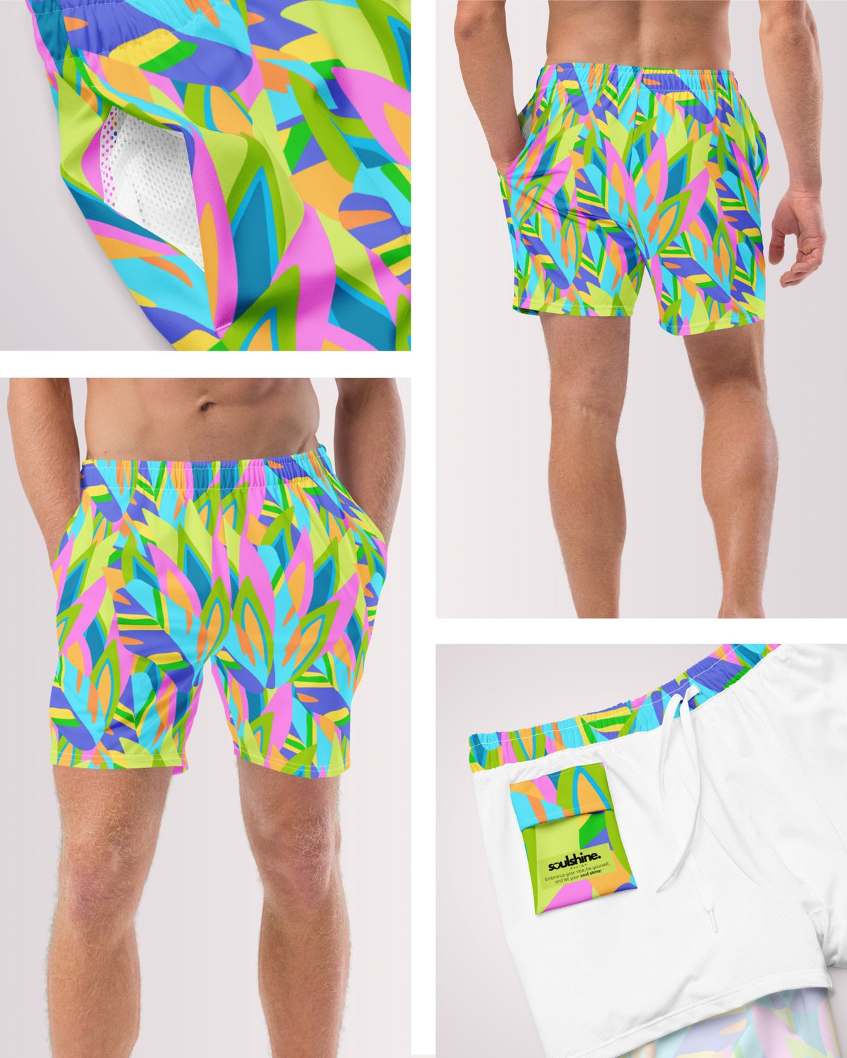 Mens Swim Trunks - Colorful Abstract IX