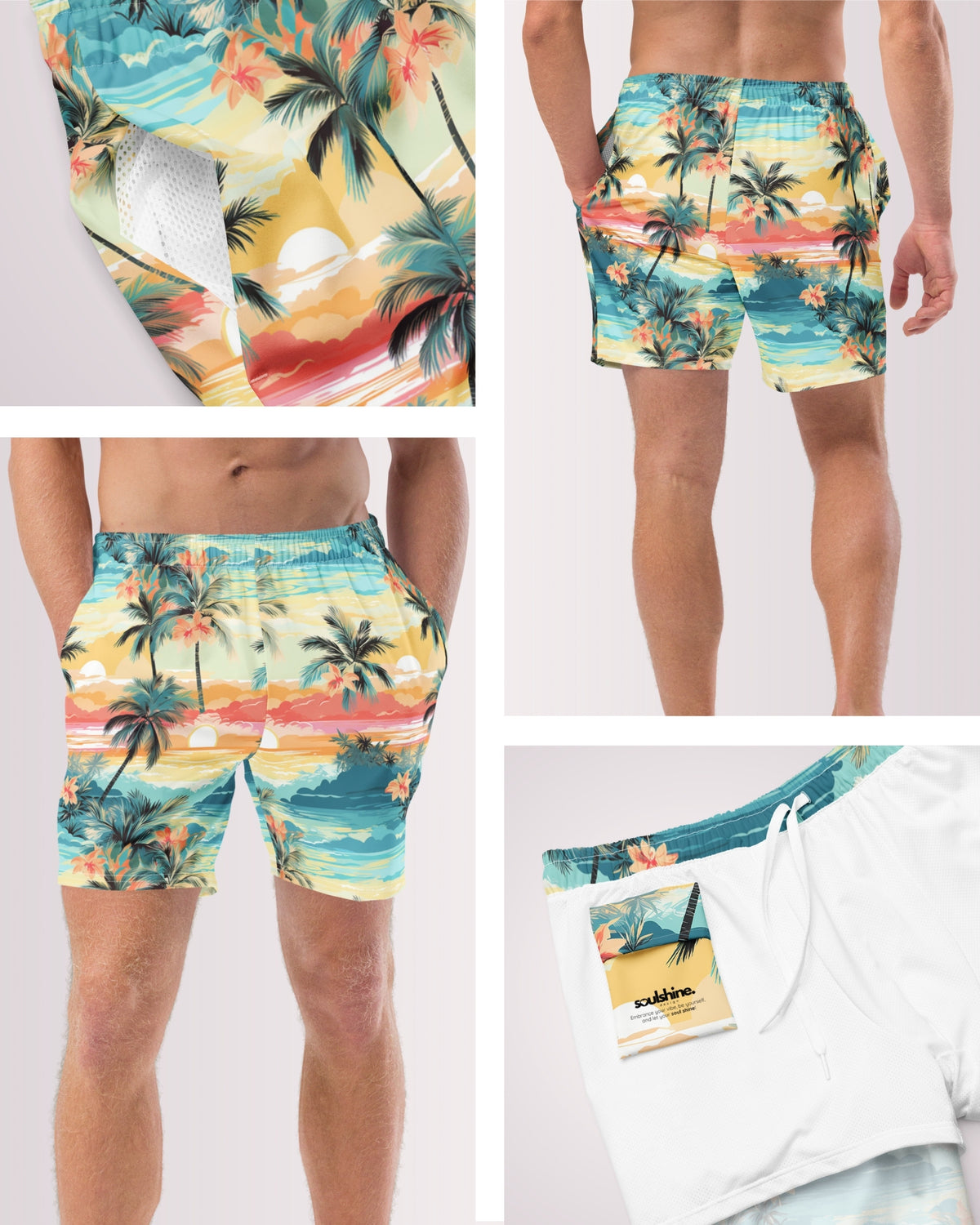 Mens Swim Trunks - Tropical Beach V