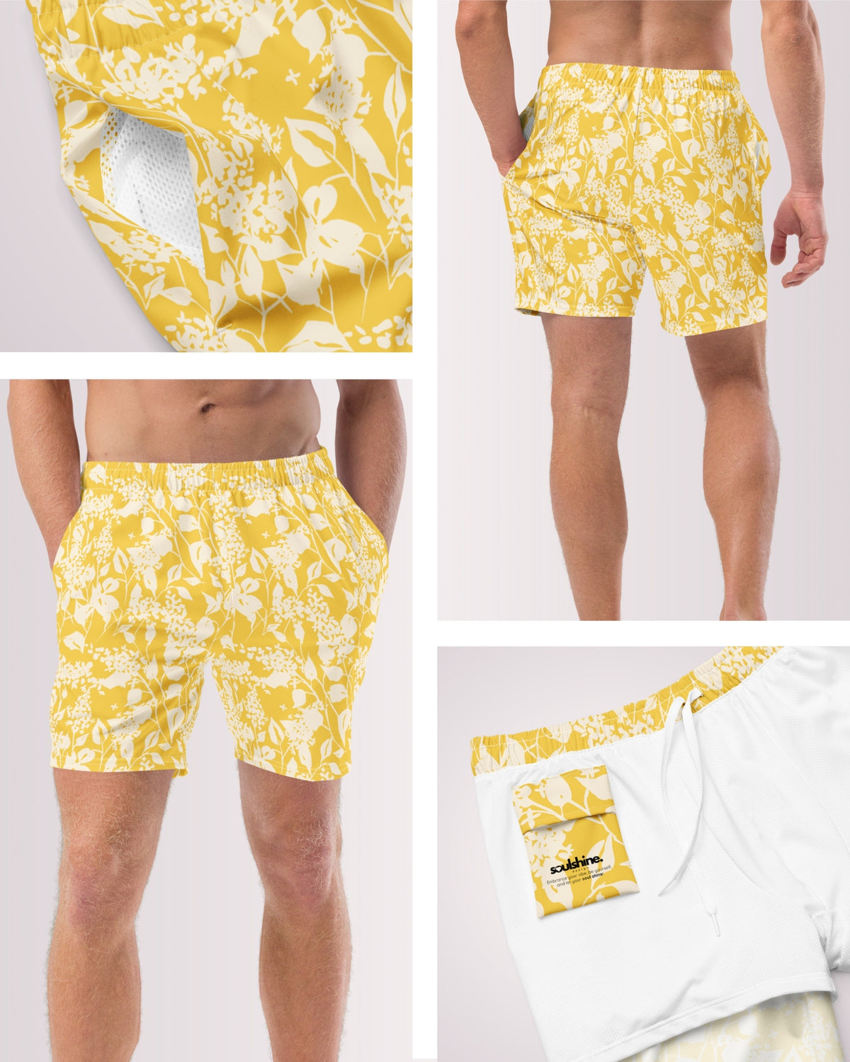 Mens Swim Trunks - Tropical Floral IV