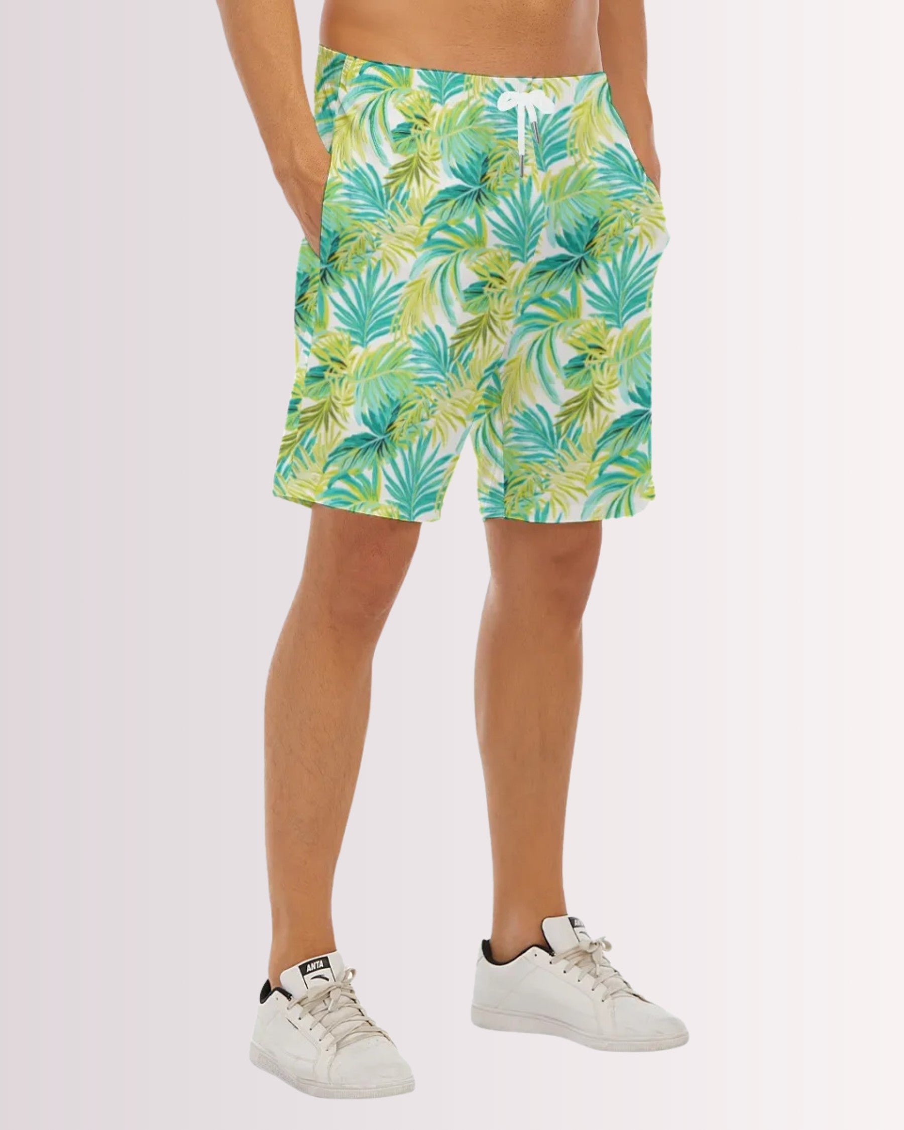 Mens Beach Shorts - Palm Leaves I