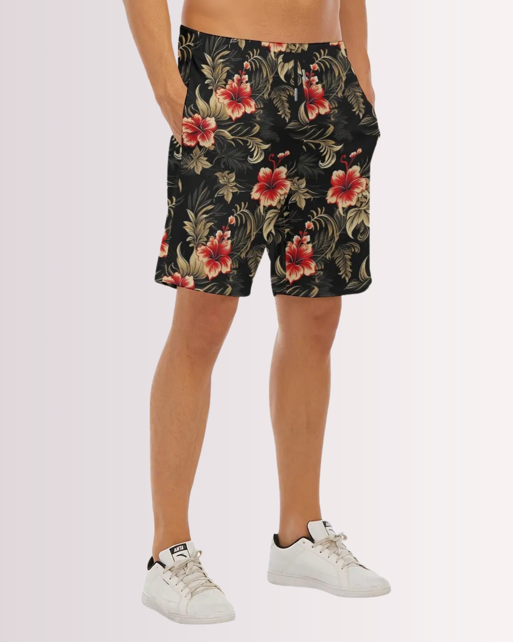 Mens Beach Shorts - Vintage Hawaiian I