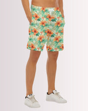 Mens Beach Shorts - Tropical Hawaiian VI