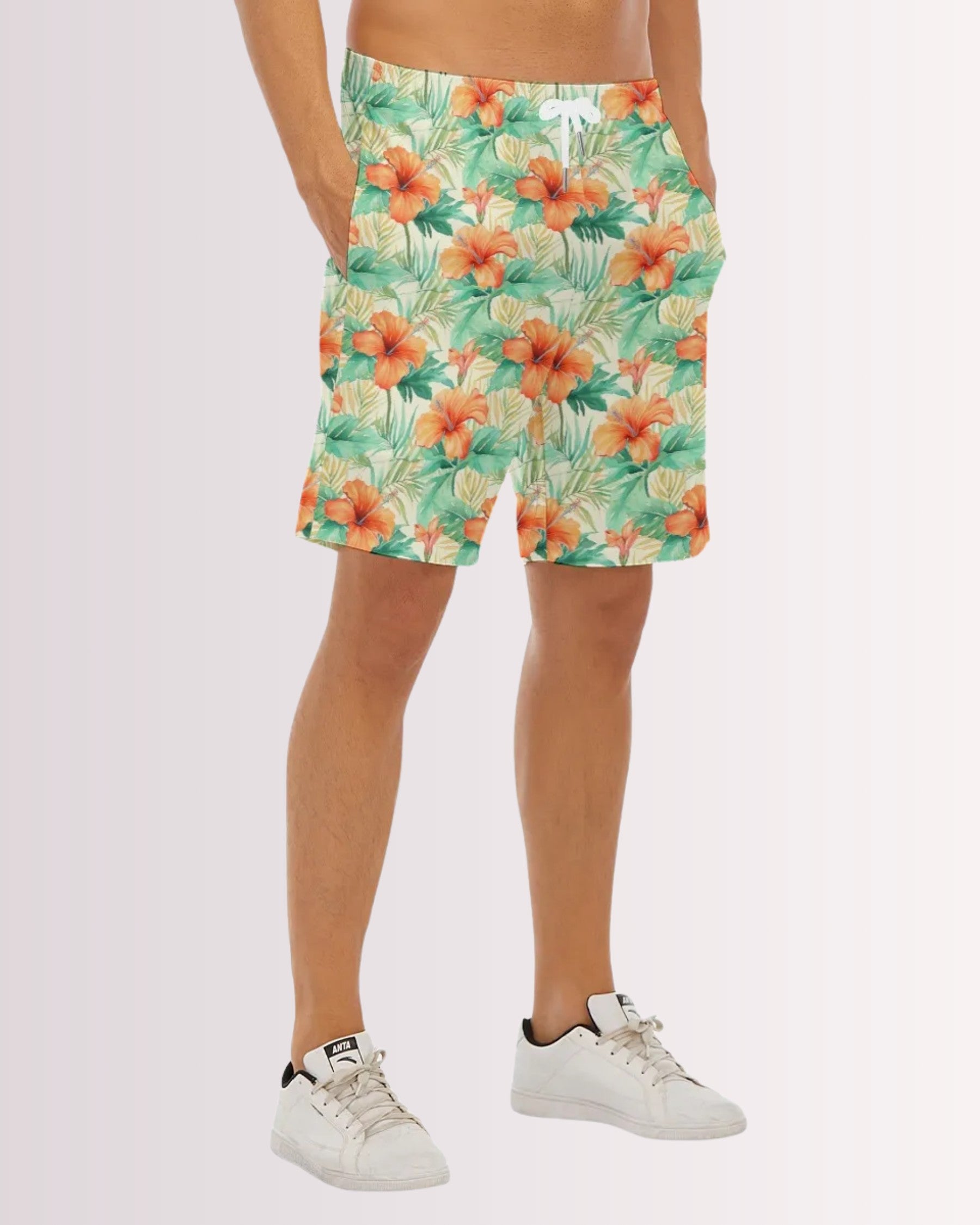 Mens Beach Shorts - Tropical Hawaiian VI