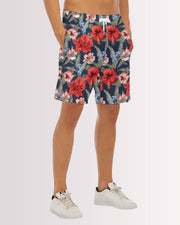 Mens Beach Shorts - Tropical Floral IX