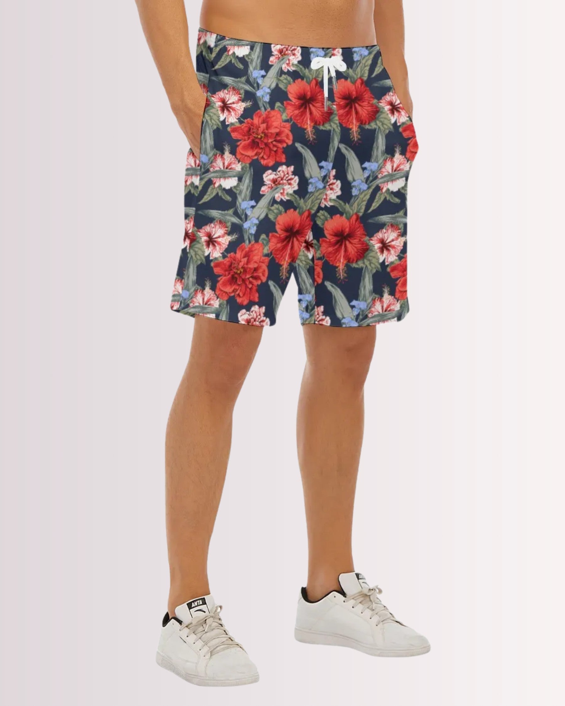 Mens Beach Shorts - Tropical Floral IX