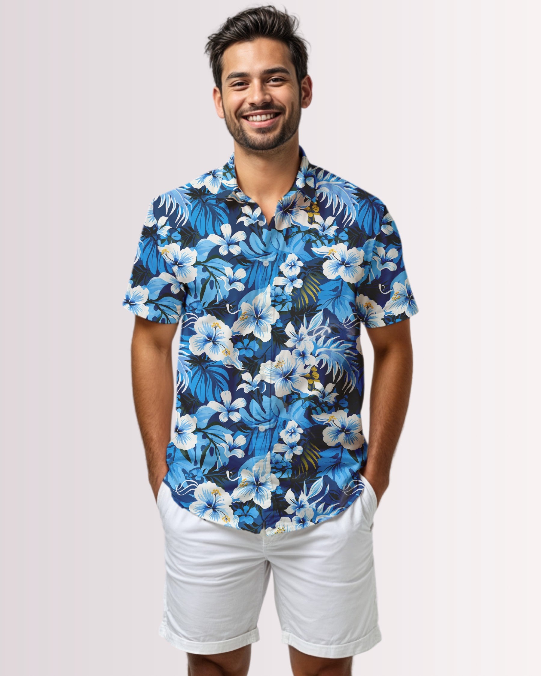 Mens Hawaiian Shirt - Blue Hawaiian I
