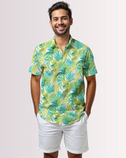 Mens Hawaiian Shirt - Palm Leaves I
