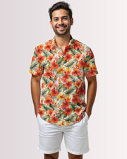 Mens Hawaiian Shirt - Orange Hawaiian III