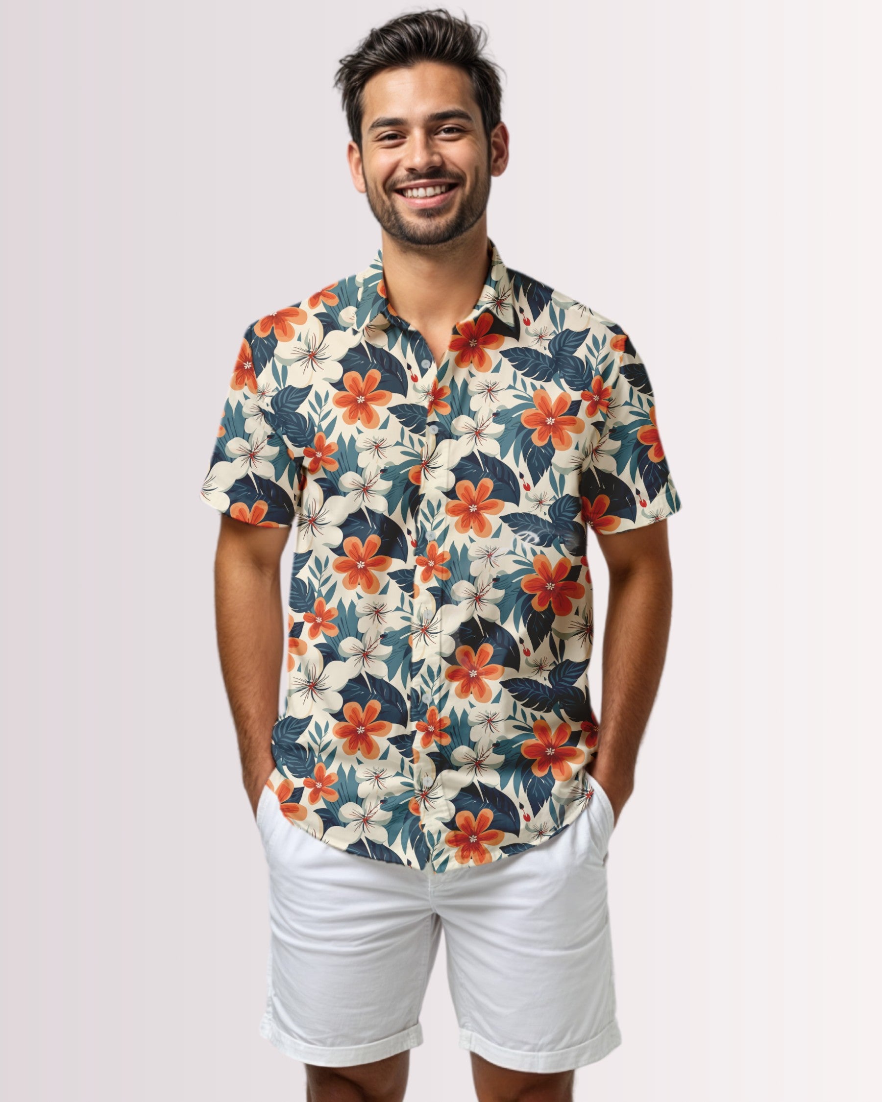 Mens Hawaiian Shirt - Tropical Floral II