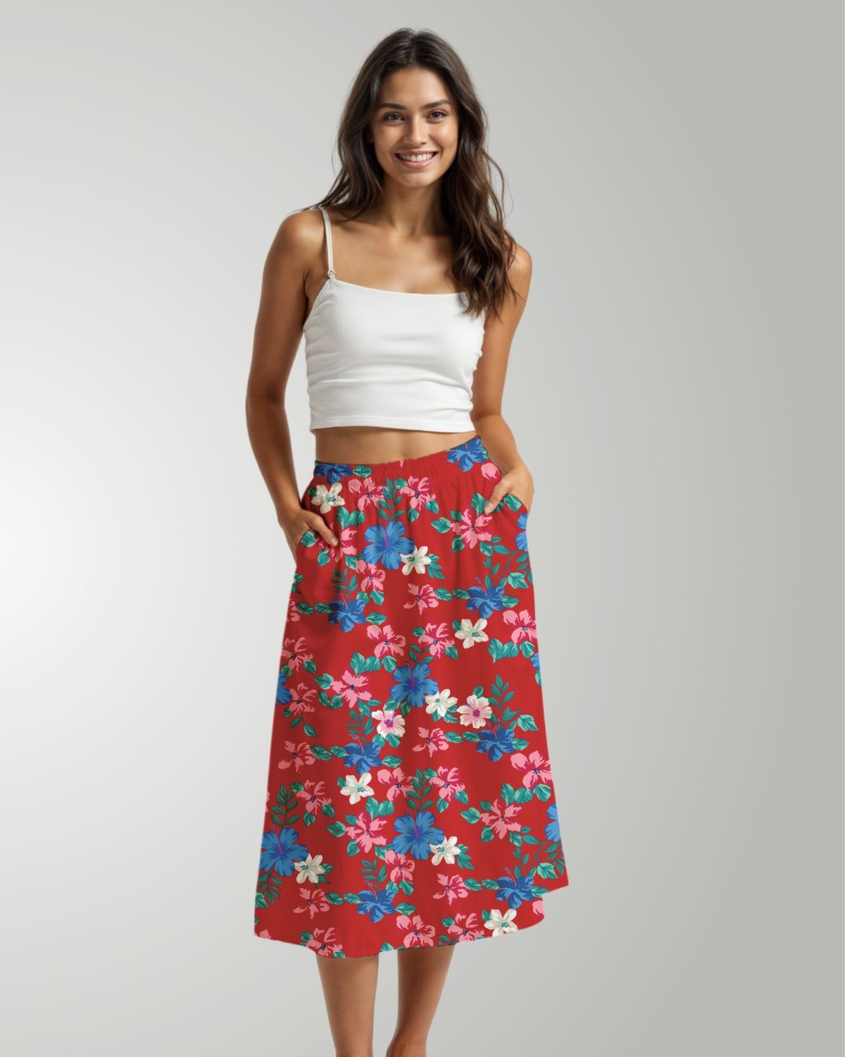 Midi Skirt - Island Florals