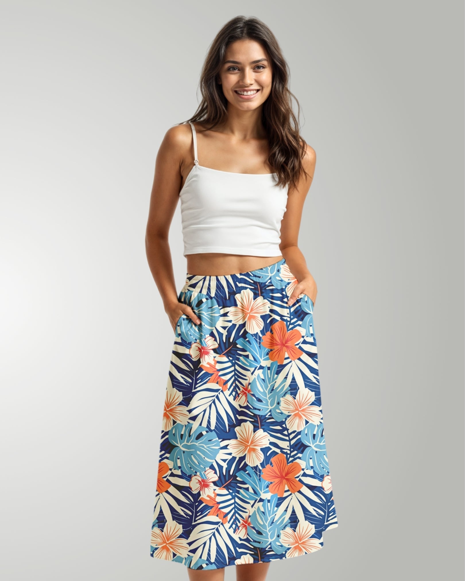 Midi Skirt - Island Oasis