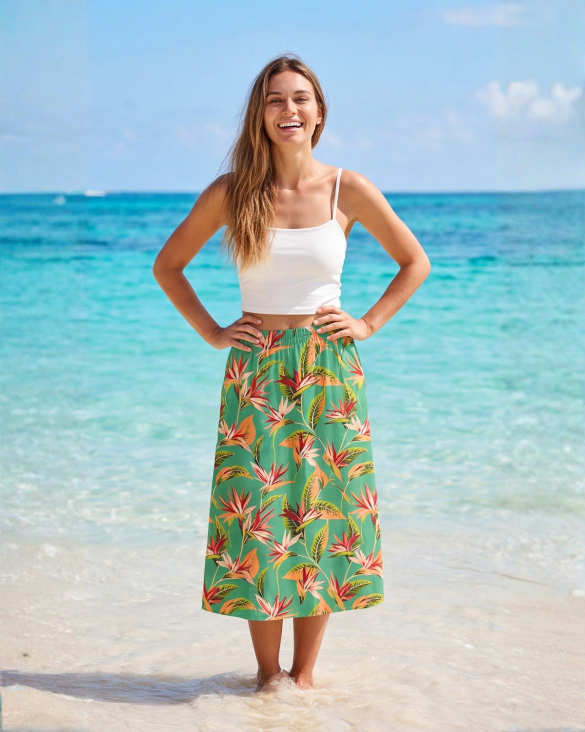 Midi Skirt - Tropical Melody
