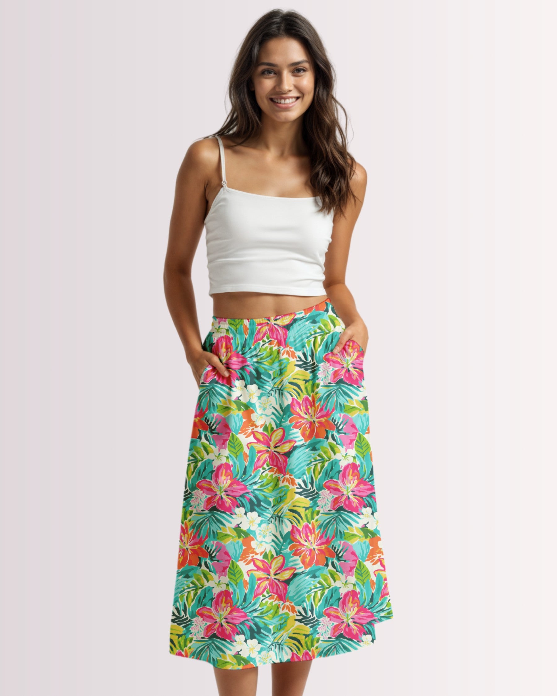 Midi Skirt - Tropical Hawaiian III