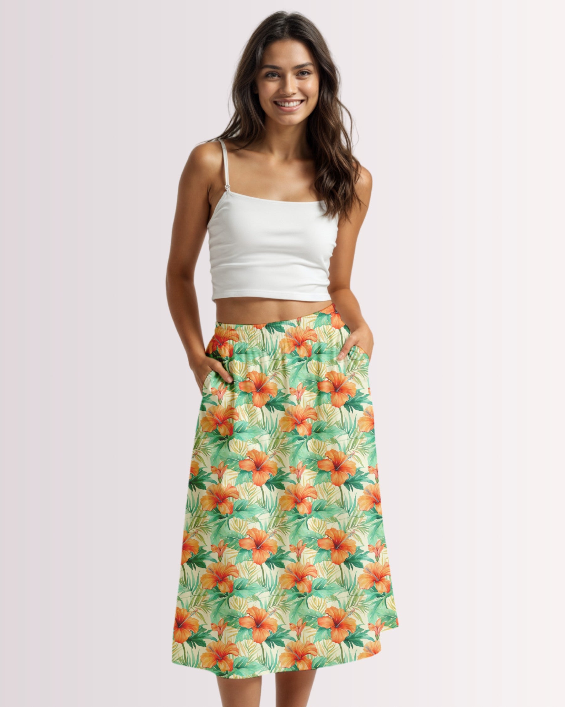 Midi Skirt - Tropical Hawaiian VI