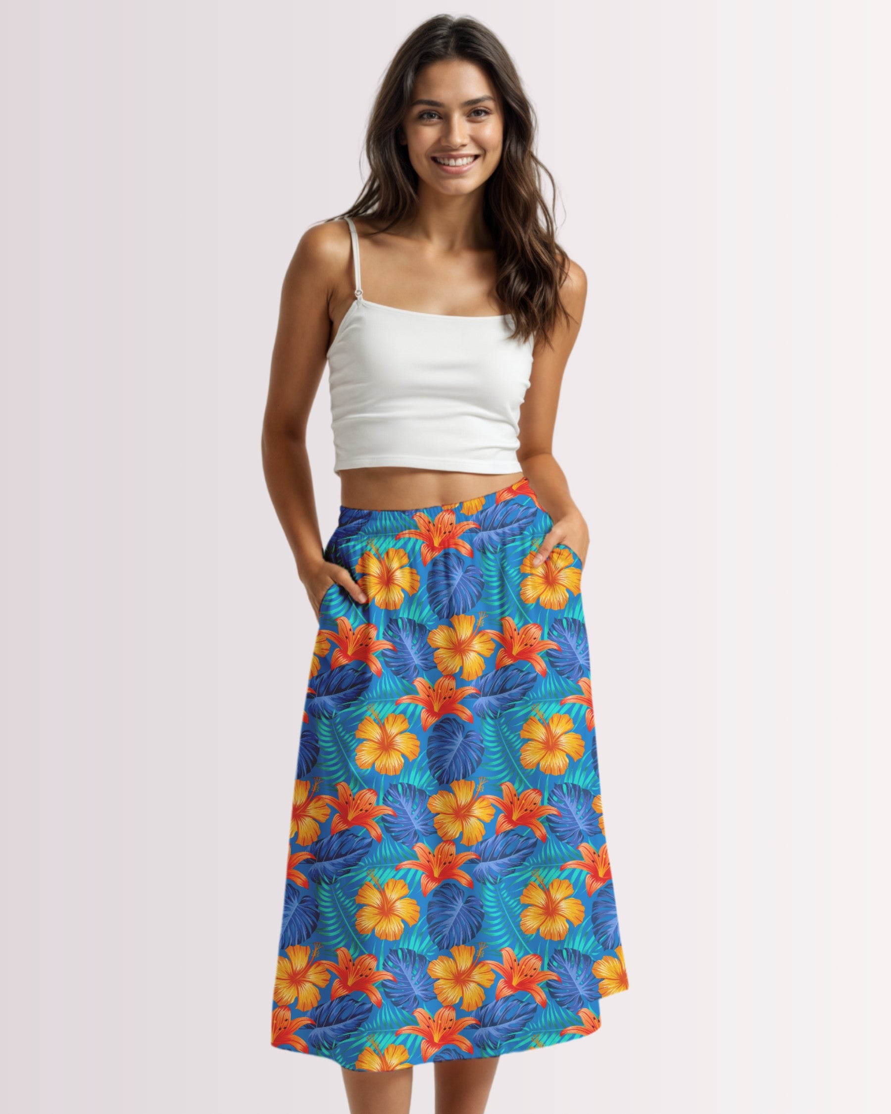 Midi Skirt - Hawaiian Tropix II