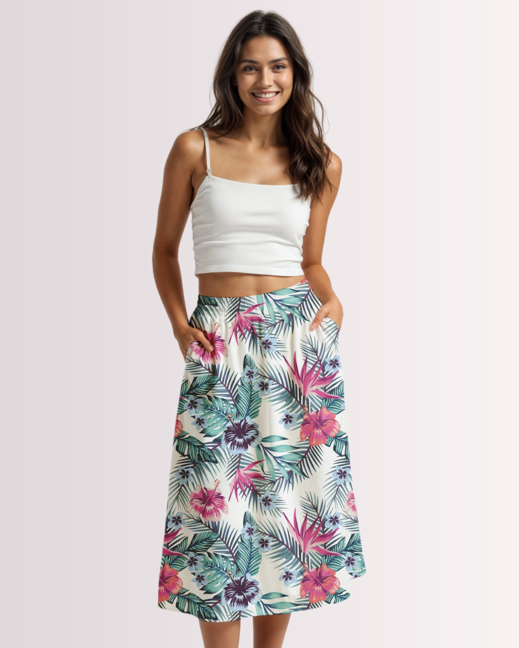 Midi Skirt - Tropical V