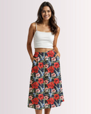 Midi Skirt - Tropical Floral IX
