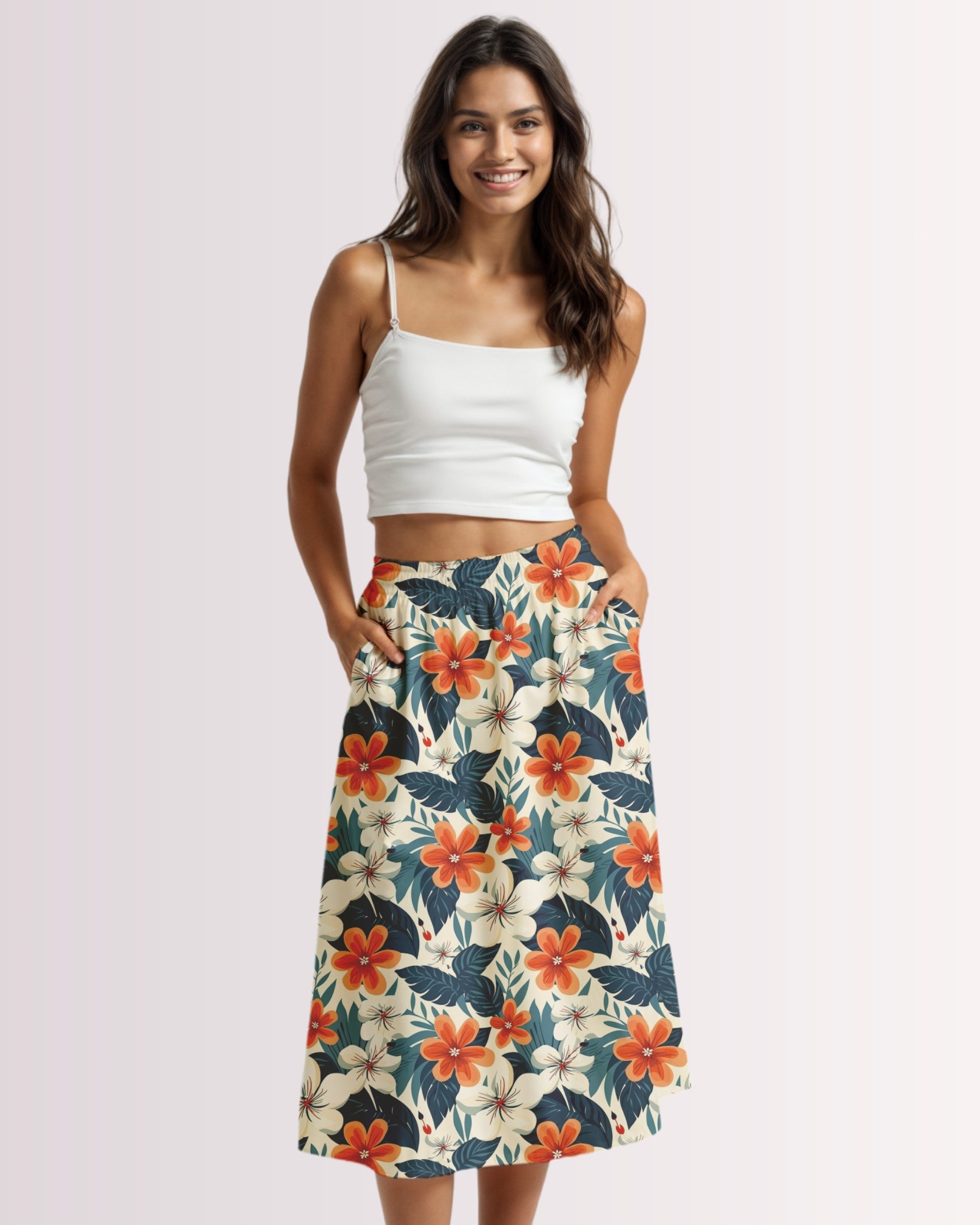 Midi Skirt - Tropical Floral II