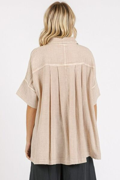 Mittoshop Mineral Wash Gauze Oversized Short Sleeve Shirt.