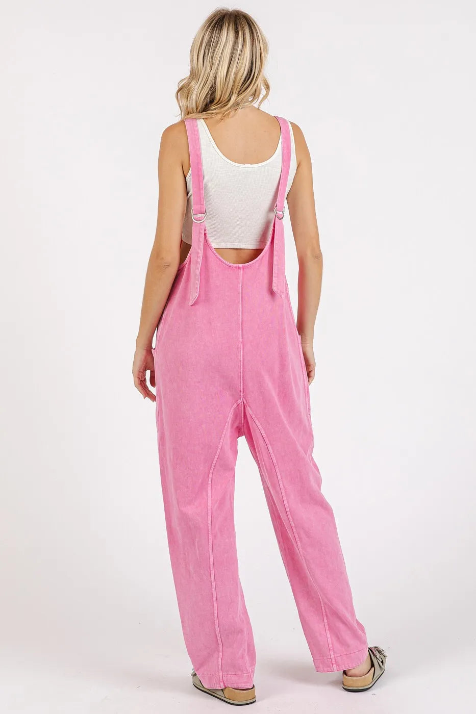 Mineral Wash Relaxed Fit Sleeveless Harem Jumpsuit