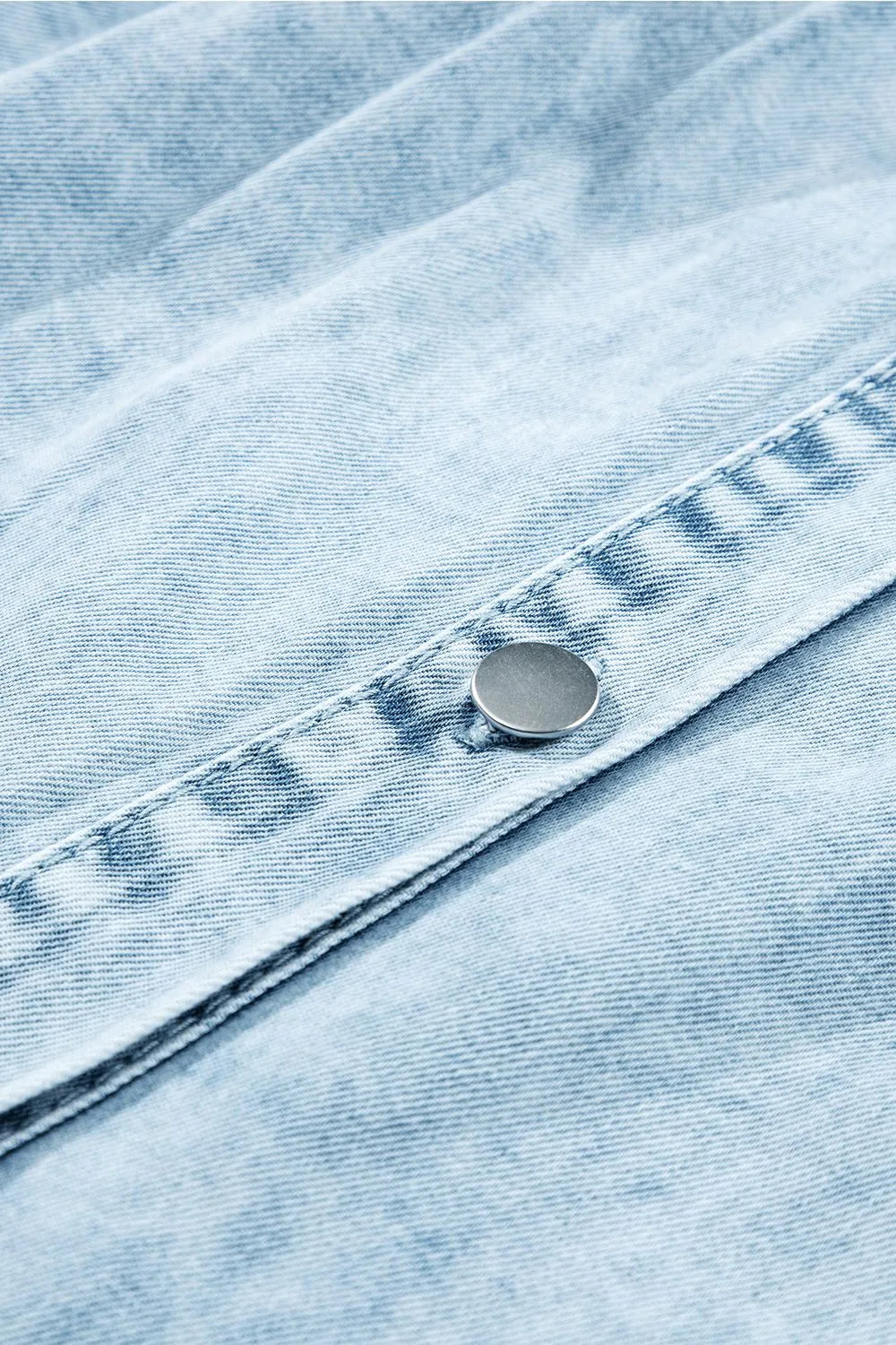 Mineral Wash Ruffle Sleeve Denim Dress.