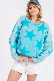 Mineral Wash Star Pattern T-Shirt