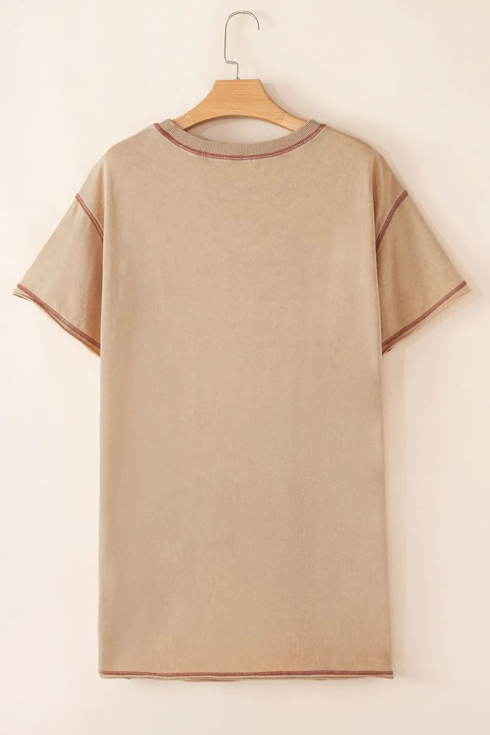 Mineral Wash Stud Beaded Star Pocketed T Shirt Dress.