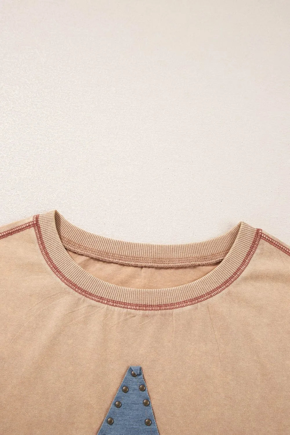 Mineral Wash Stud Beaded Star Pocketed T Shirt Dress.