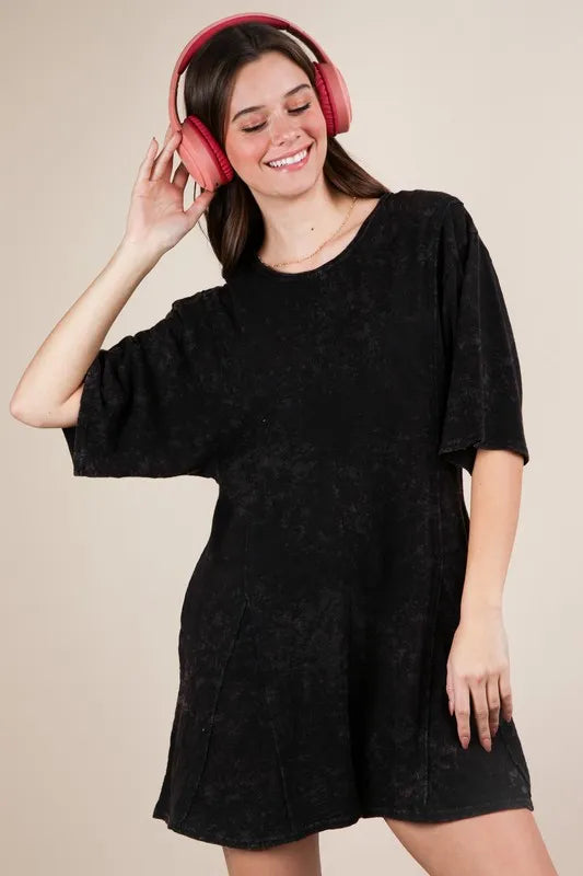 Mineral Washed Oversized Knit Comfy Romper