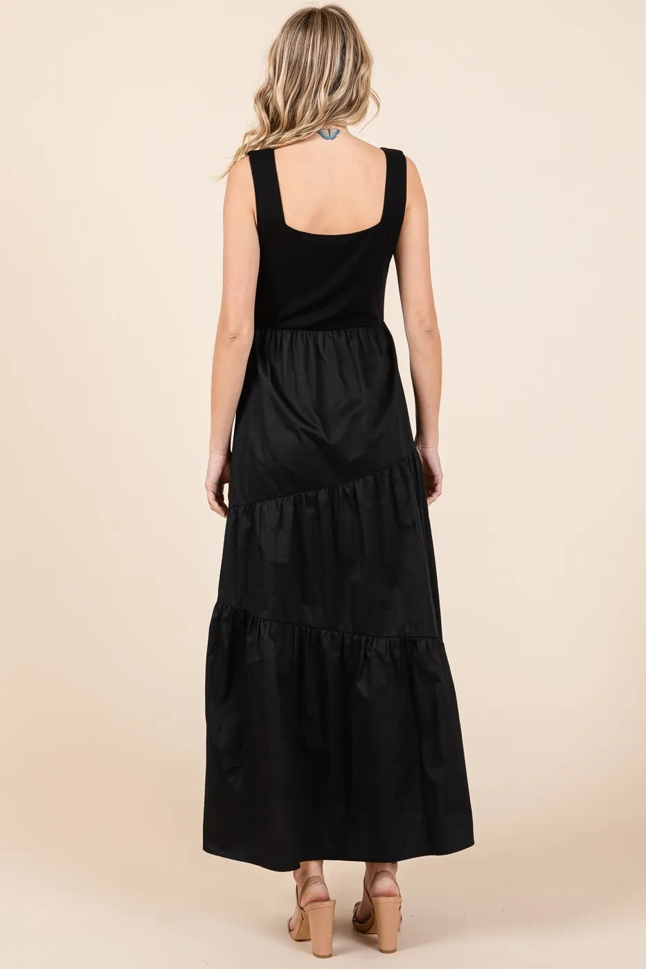 Mittoshop Mix Media Square Neck Maxi Dress.