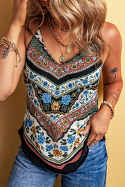 Mixed floral chevron pattern cami, opaque.