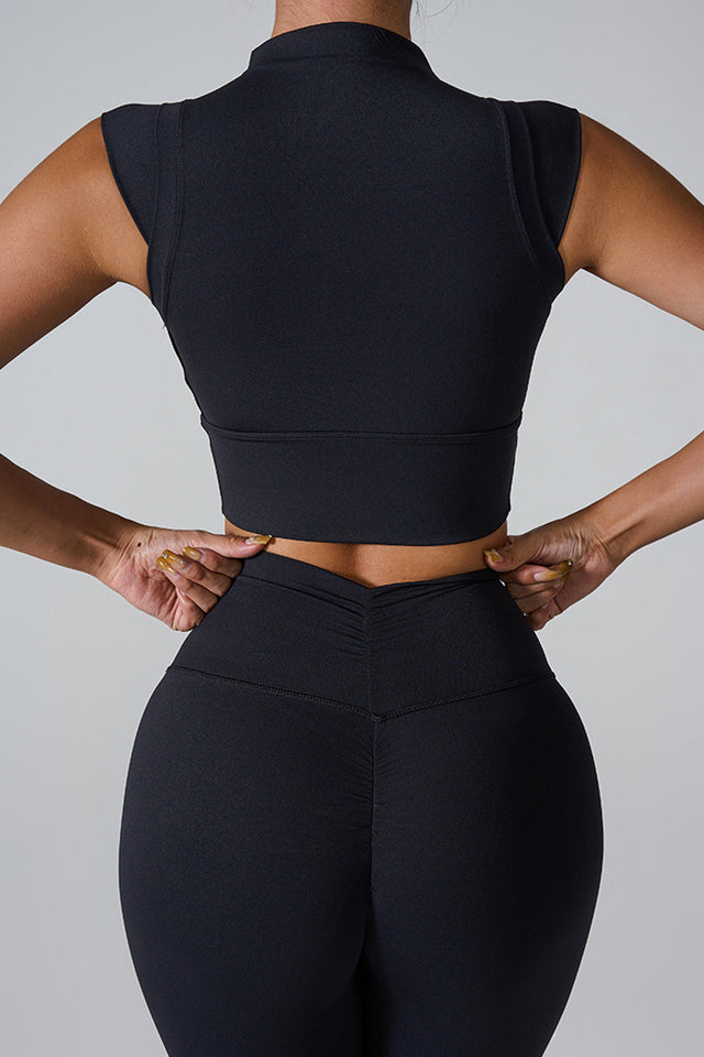 Mock neck active tank top.