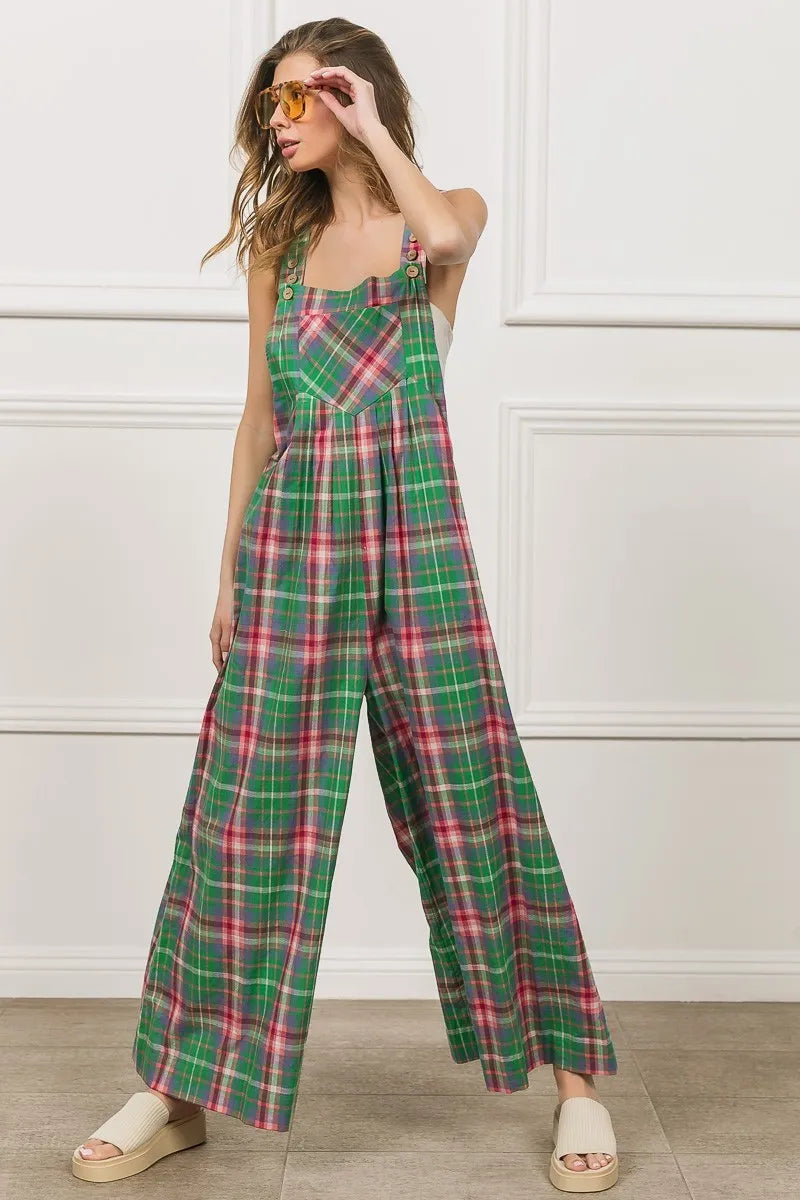 Multi Color Check Plaid Overall