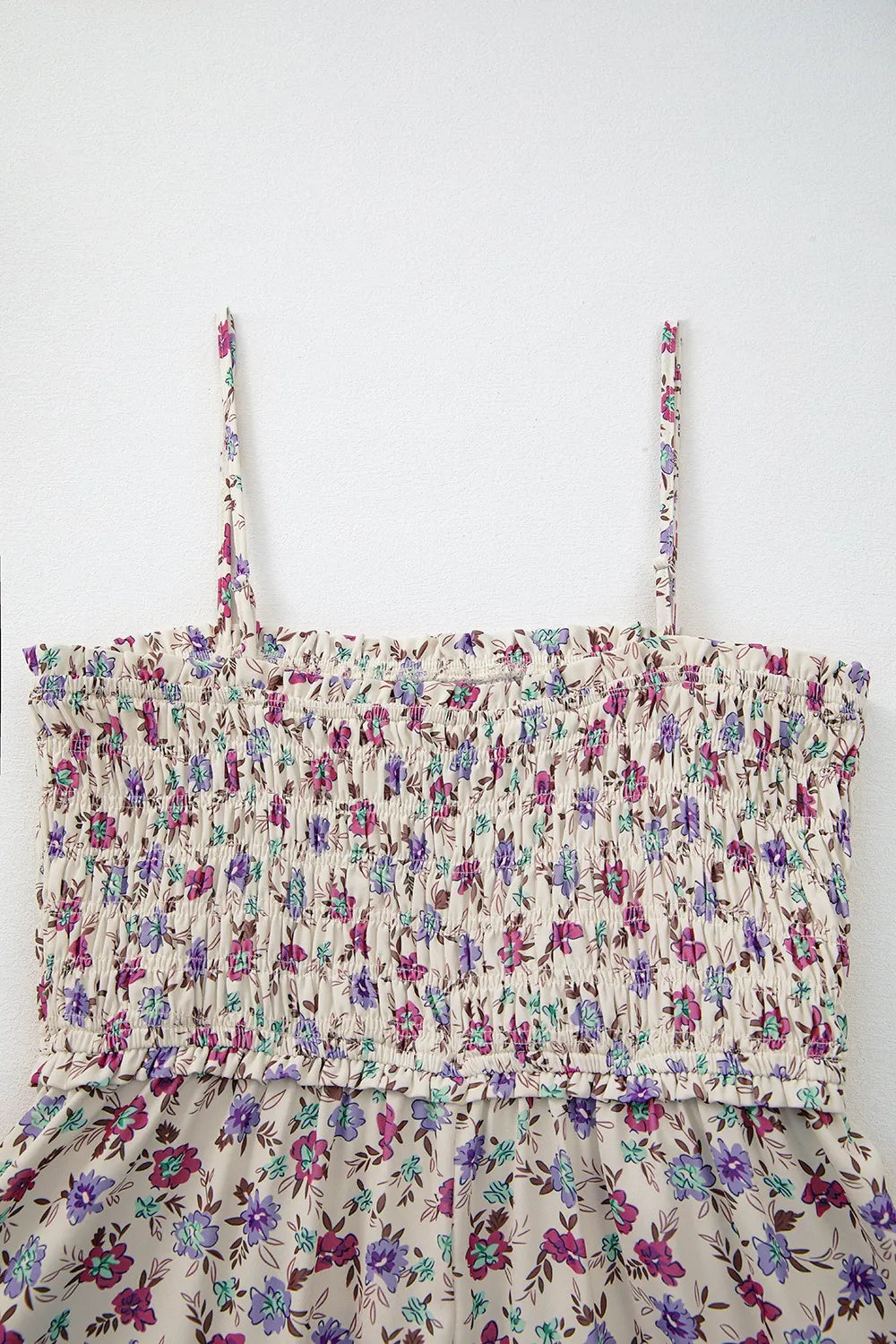 Multicolour Bohemian Ditsy Floral Smocked Fit Flare Sundress.