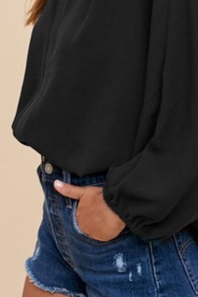 Annie Wear Notched Batwing Sleeve Blouse.