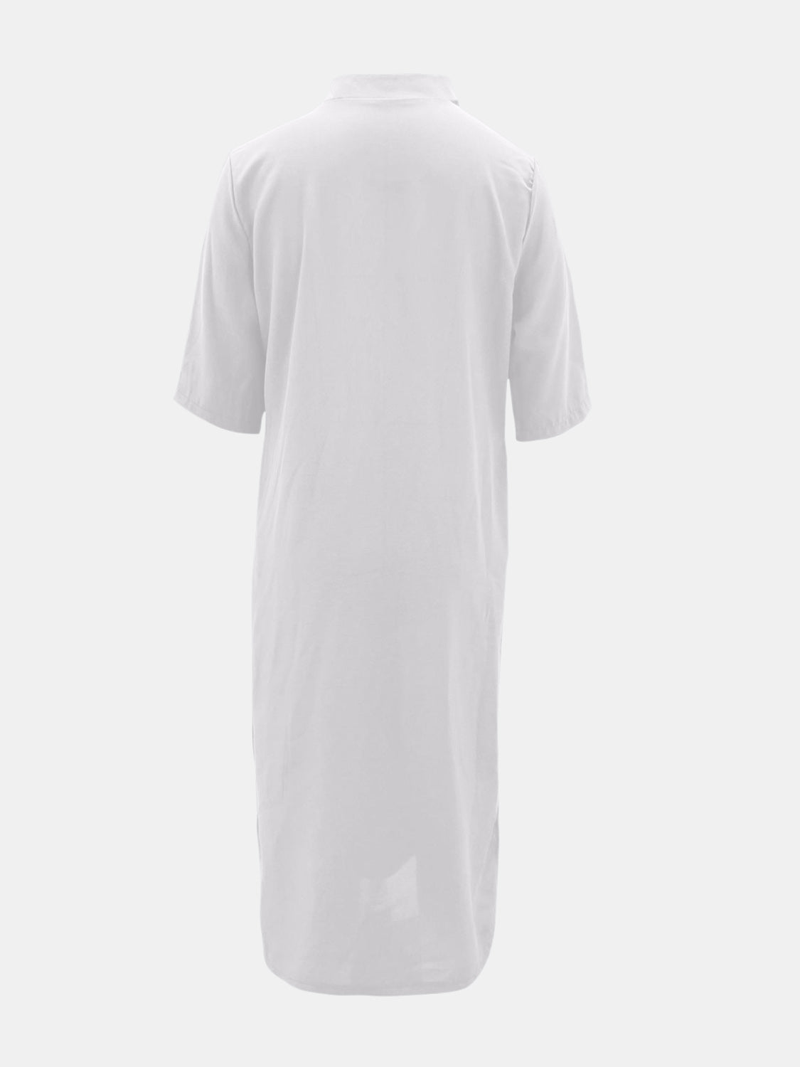 Plus Size Notched Half Sleeve Midi Dress.