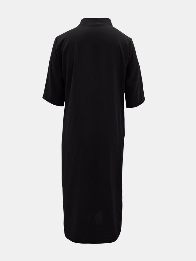 Plus Size Notched Half Sleeve Midi Dress.