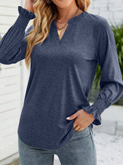 Notched Long Sleeve T-Shirt