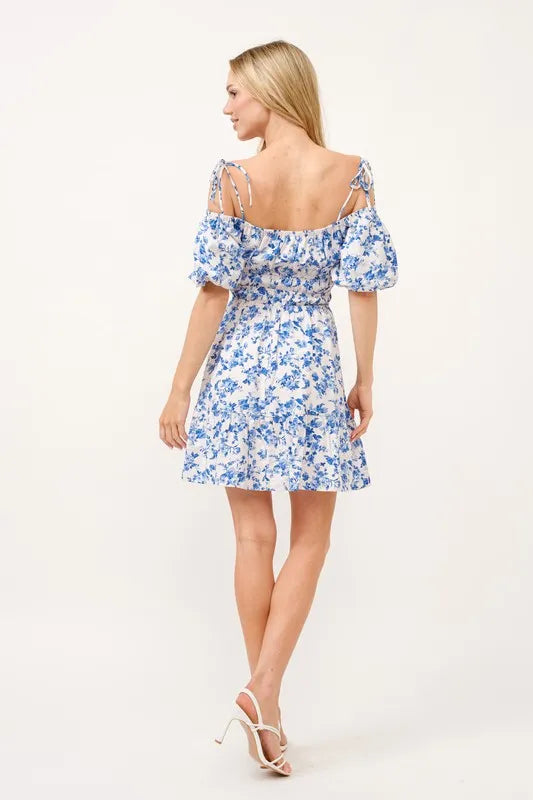And The Why Off Shoulder Bubble Sleeve Dress.