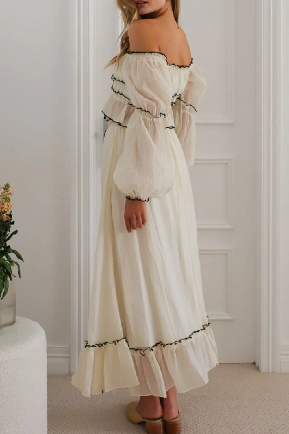 Off-Shoulder Top and Skirt Set.
