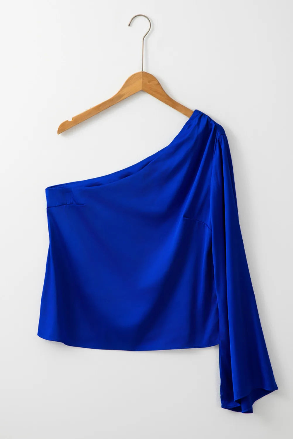 One Shoulder Long Sleeve Blouse.