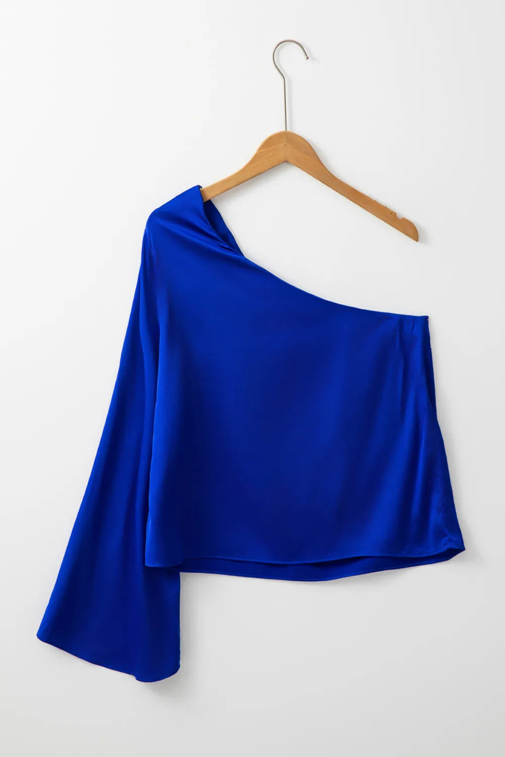 One Shoulder Long Sleeve Blouse.