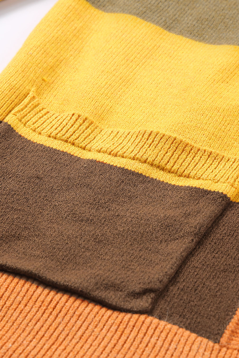 Color block open front cardigan.