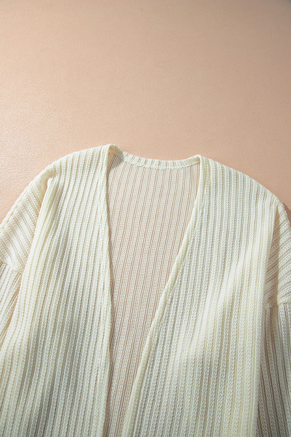 Open front long sleeve cardigan.