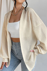 Open front long sleeve cardigan.